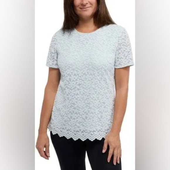Teddi Rose Tops - NWT Costco Teddi Rose Blue Floral Tshirt Blue Size Medium Office Church Event